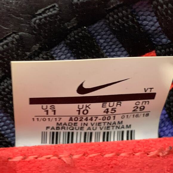 Size 11 VaporMax Inneva Rainbow Black Multi Color Woven Chunky Sole Sneakers - Picture 8 of 8